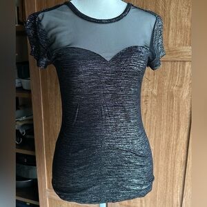 NWT Black Silver Metallic Candie’s Top